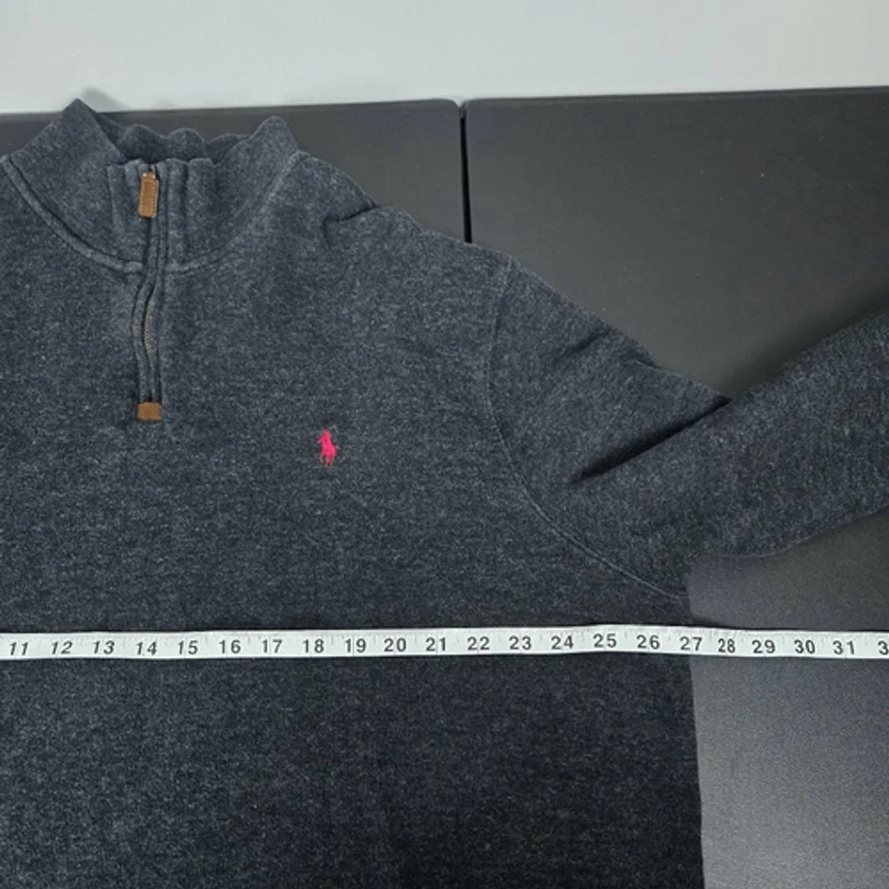 Polo Ralph Lauren Mens 1/4 Zip Sweater XXL Grey Neutral Preppy Layers Cozy Work